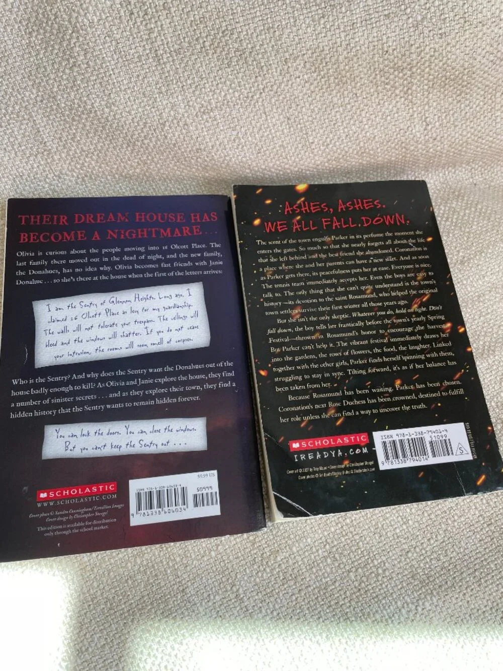 (2) Horror Paperback Youth Books 'Creep' and 'A Pocket Full of Poises'